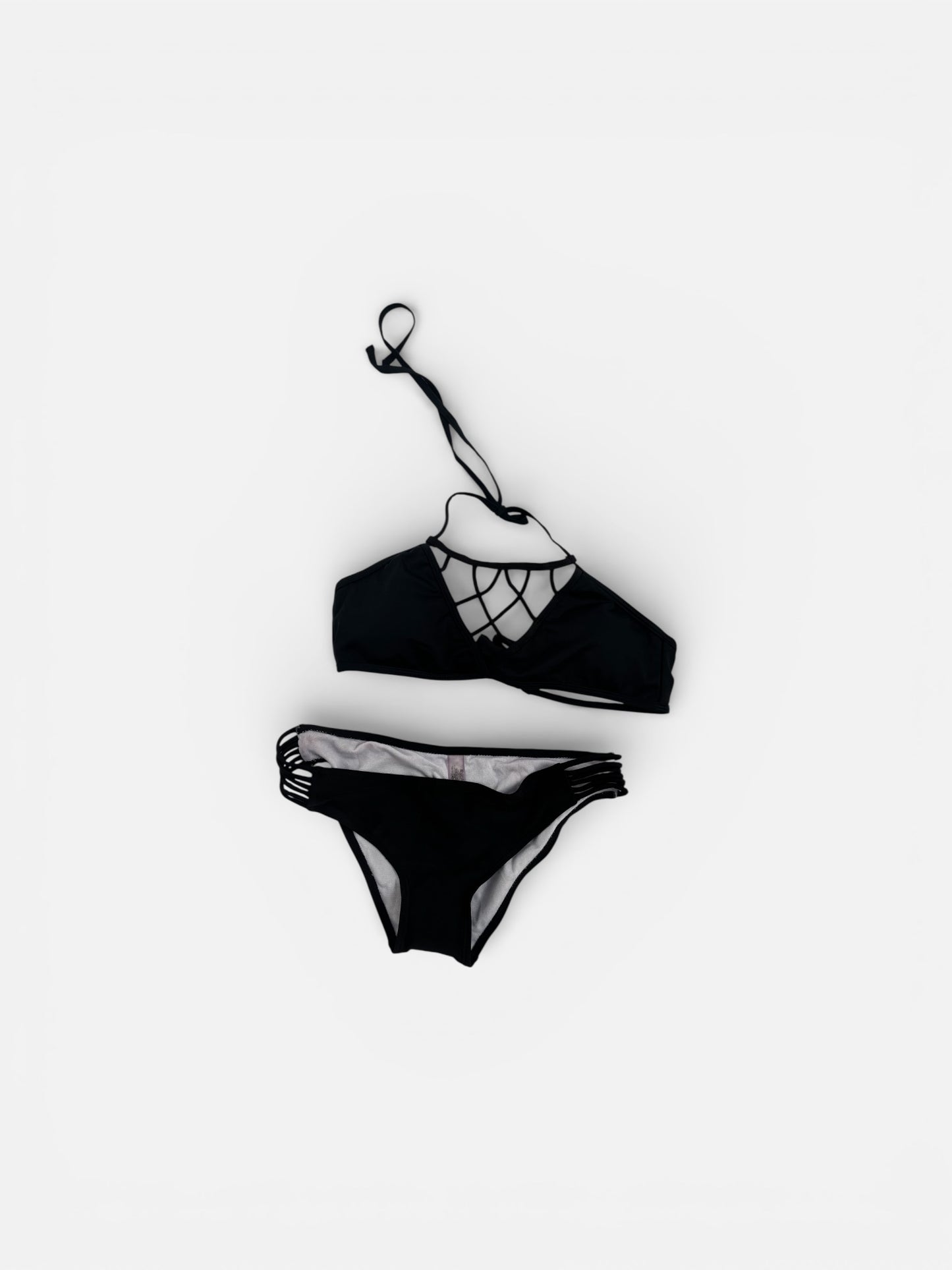 Strappy Halter Cutout Bikini Set – Caged Front Swimwear