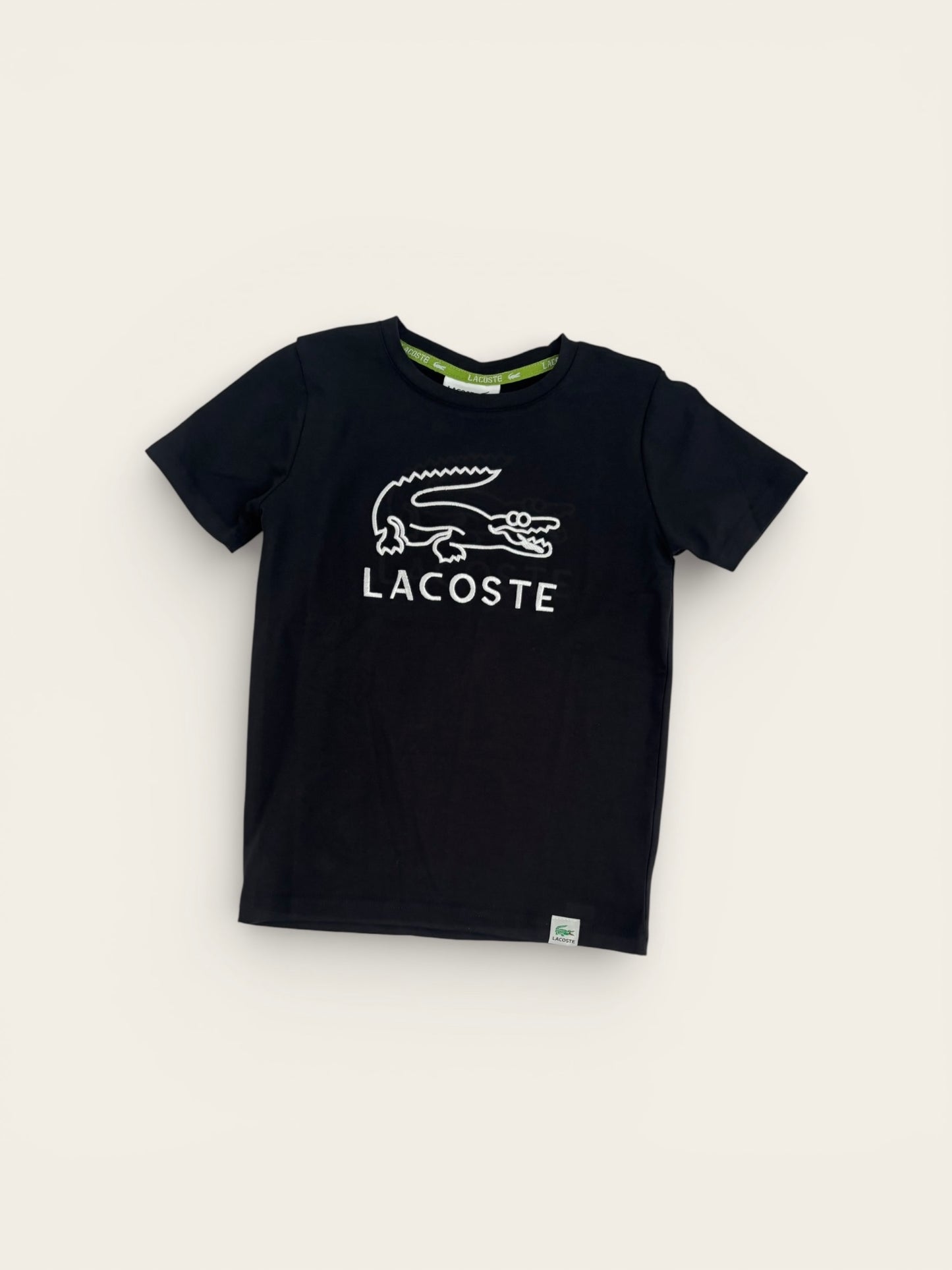 Kids Lacoste T-shirt Black Round Neck Short Sleeve