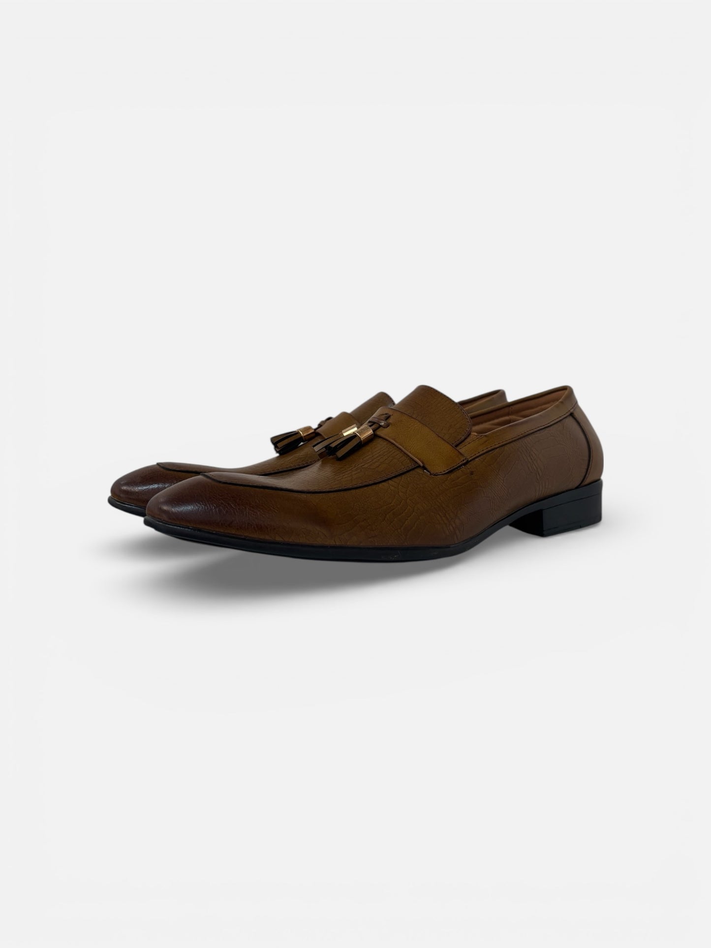 Men’s Crocodile Embossed Leather Horsebit Loafers – light Brown Slip-On Dress Shoes