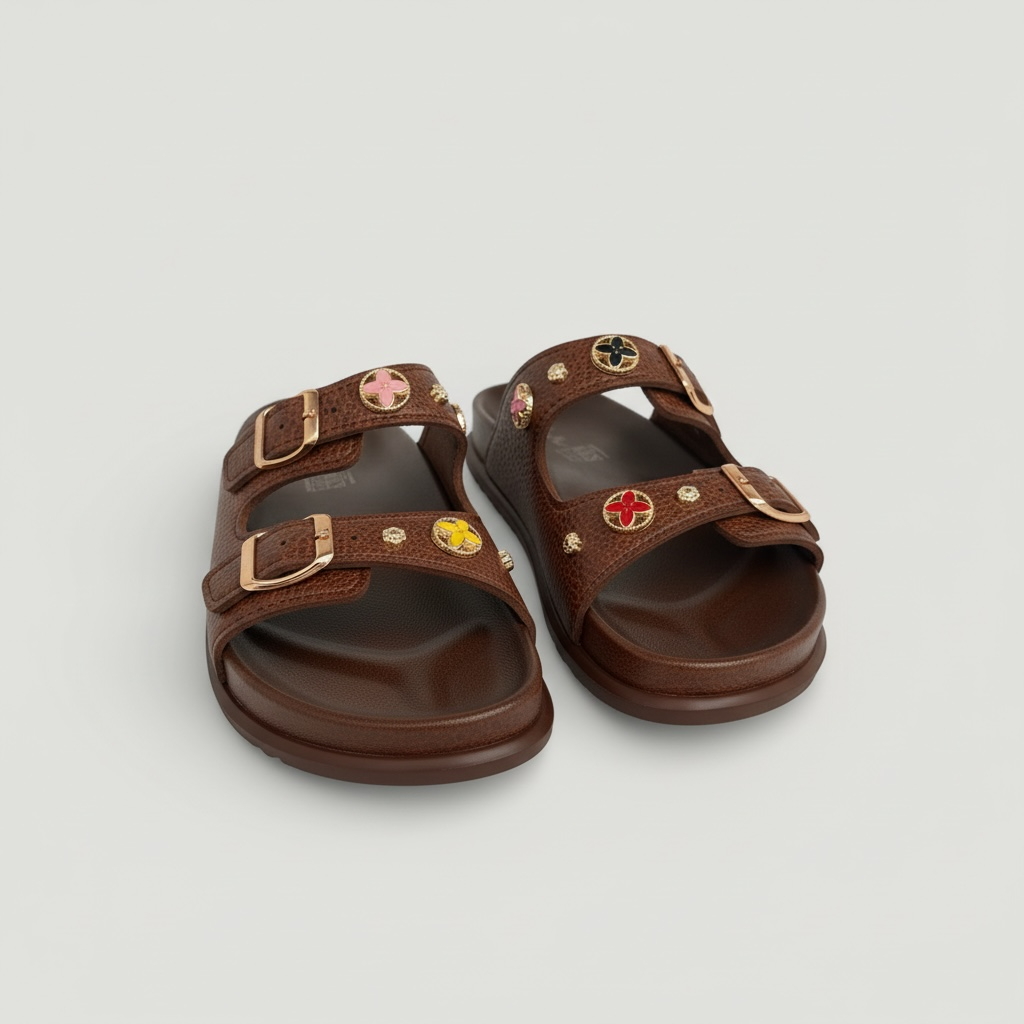 Women’s Summer Slip-On Thick Sole Sandals with Charms