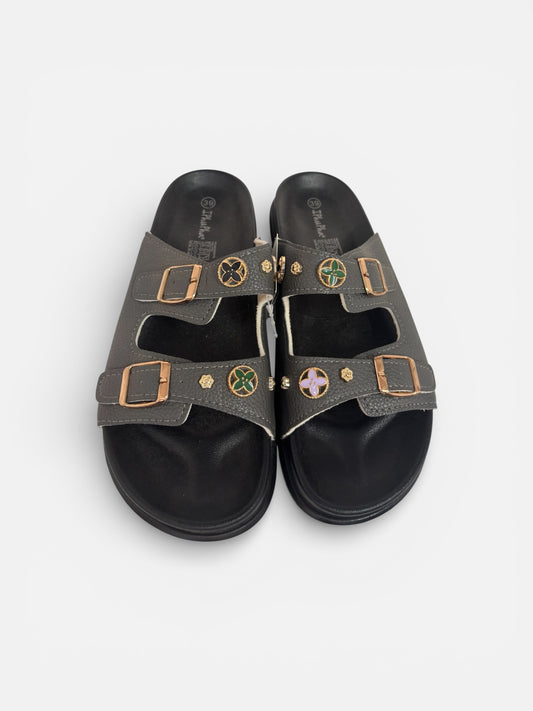 Women’s Summer Slip-On Thick Sole Sandals with Charms