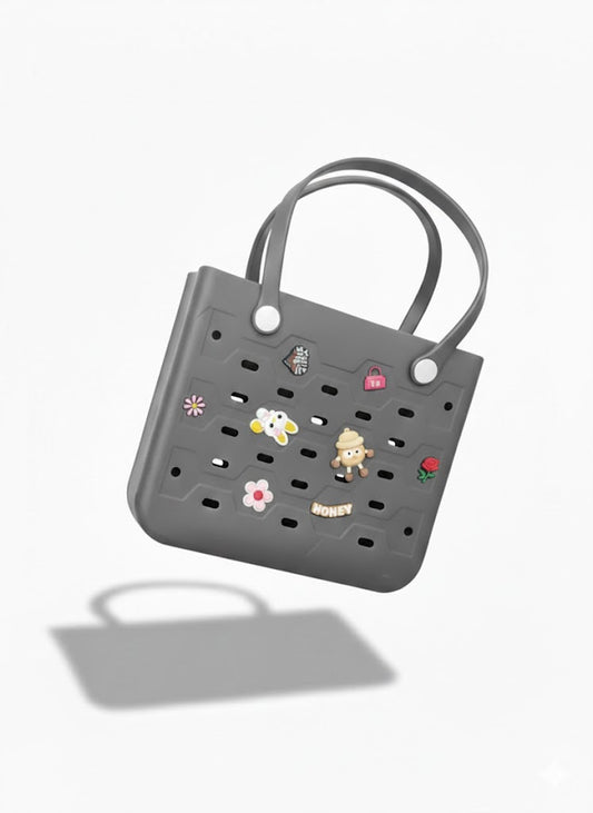 1pc Boge Bag Grey Black with charms