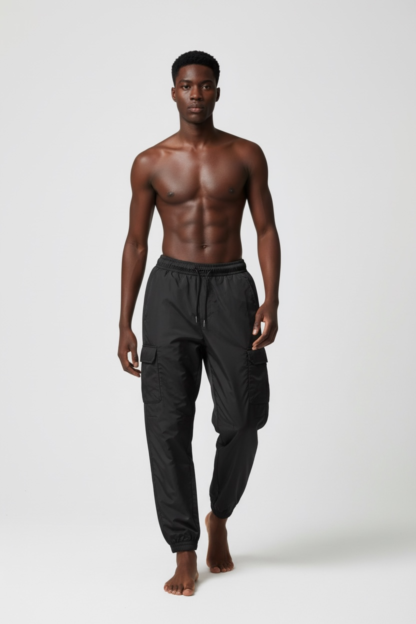 Men’s Casual Black Cargo Pants