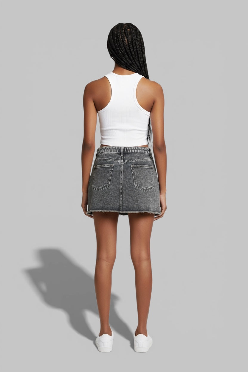 Women's Casual Washed Denim Mini Skirt Y2k