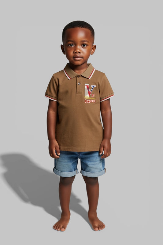 Brown Golf T-shirt Kids Boys
