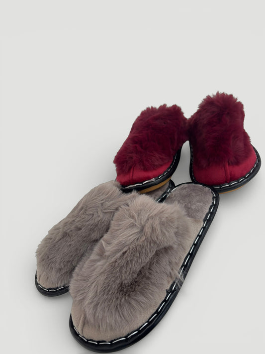 Casual Comfortable Solid Color Plush Slippers, Women Flats