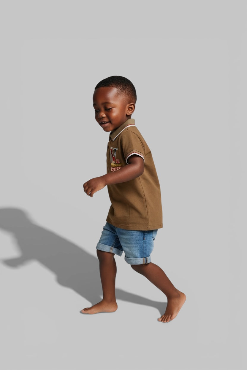Brown Golf T-shirt Kids Boys