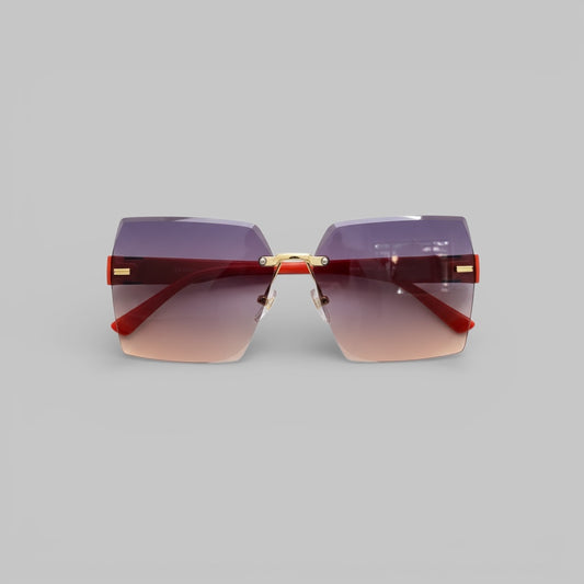 Square frameless sunglasses. Orange