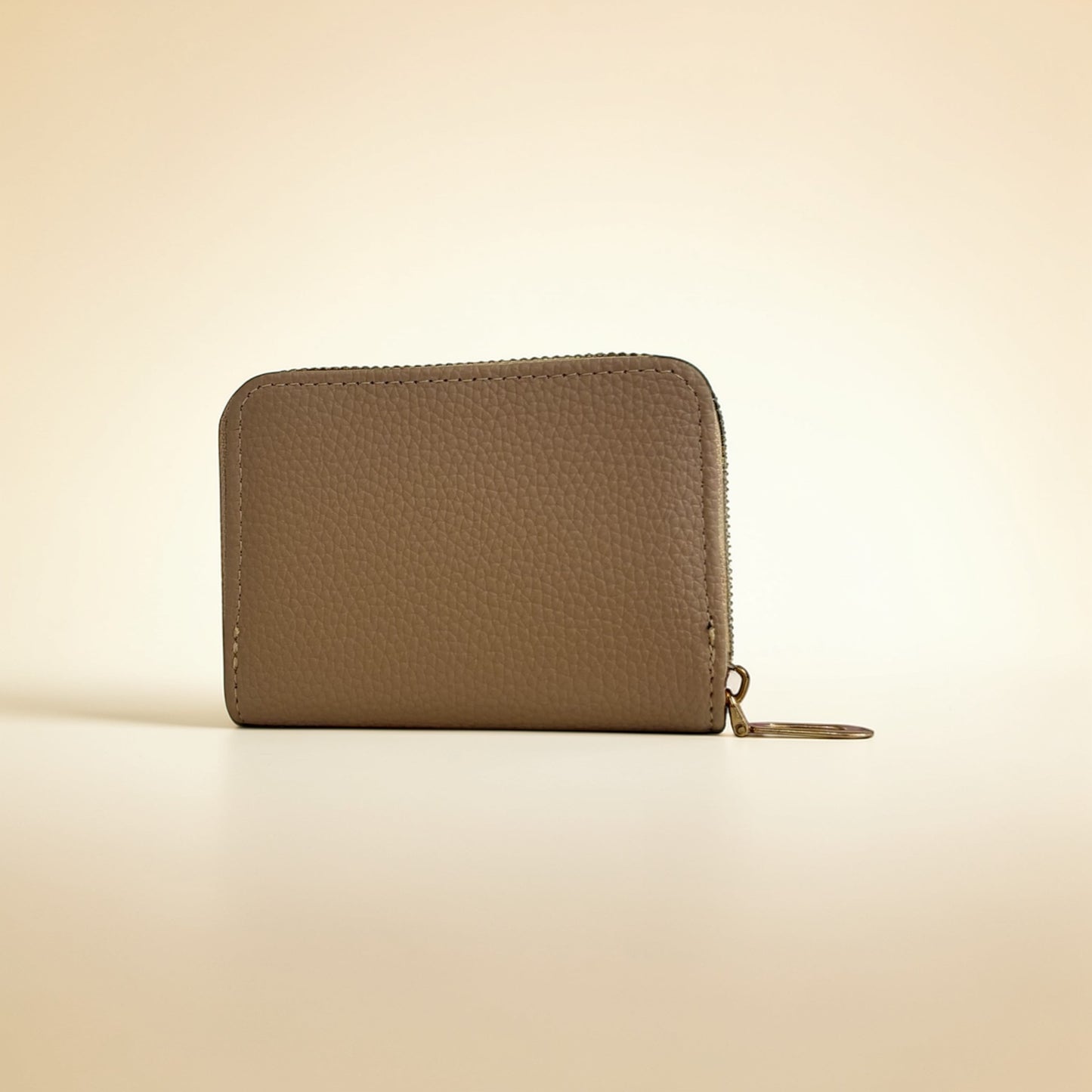 Stone Embossed Zipper Around Small Wallet Multi-Card Card Organizer. Leather