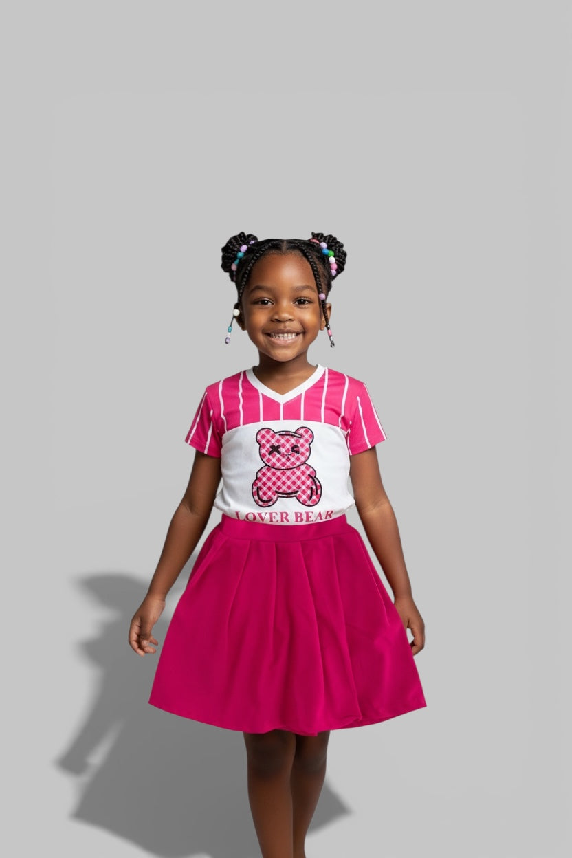 2pc Young Girls Basketball T-shirt and Skirt