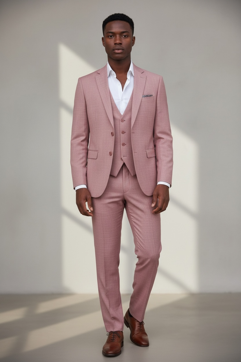 Dust Pink Men 3pc Suit