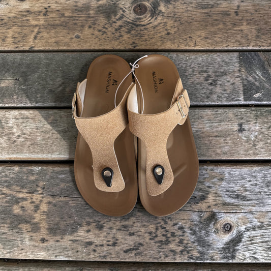 Women's Fashionable Casual Buckle Detail Post Toe Flatform Sandals