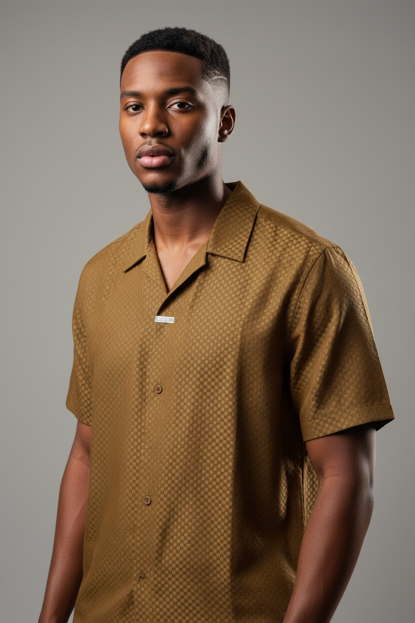 Manfinity Mode Men's Casual Short Sleeve Printed Shirt For Summer