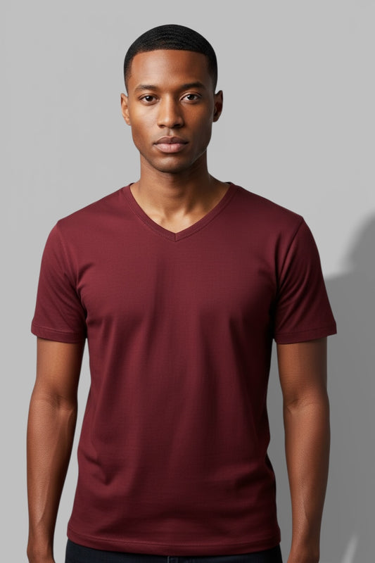 V Neck Short Sleeve T Shirt Causal Wear Sports Wear