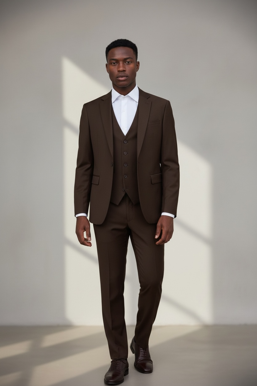 Brown 3pc Men Suit