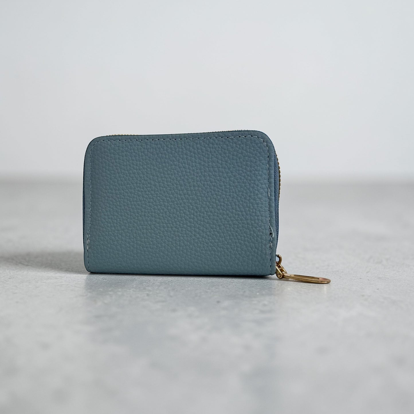Stone Embossed Zipper Around Small Wallet Multi-Card Card Organizer. Leather