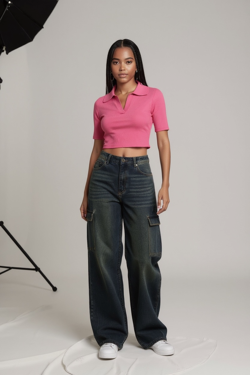 Women’s Multiple Pocket Jeans Blue