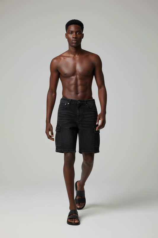 Men’s Black Denim Shorts