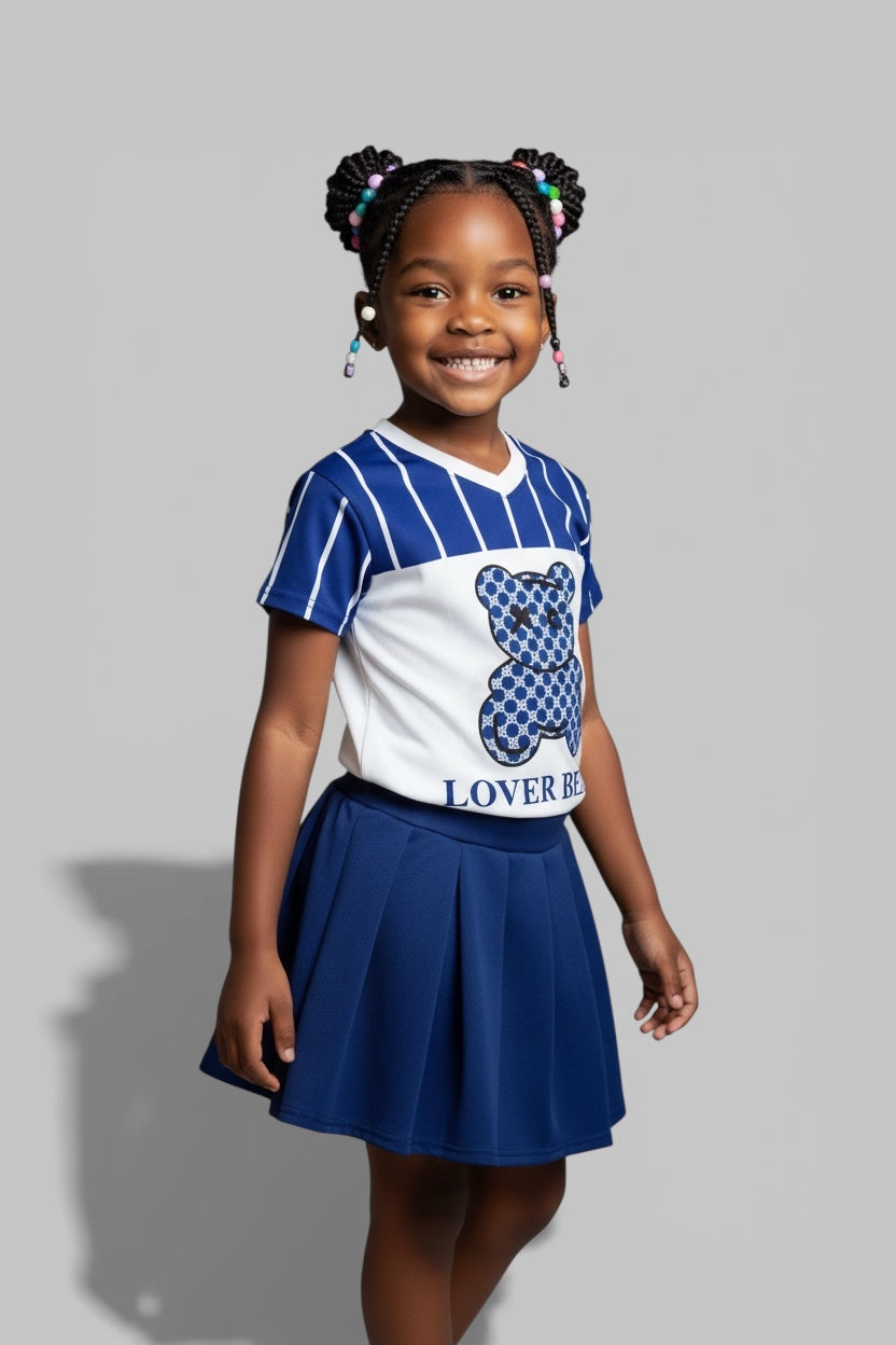 2pc Young Girls Basketball T-shirt and Skirt