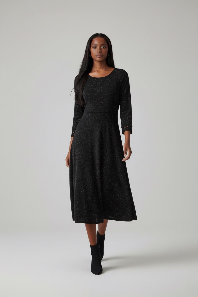 Ladies Black Shimmer Dress