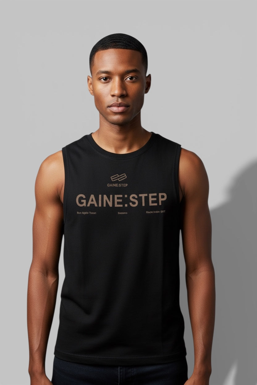 BB Gaine: Step Black Vest Sports Casual Wear