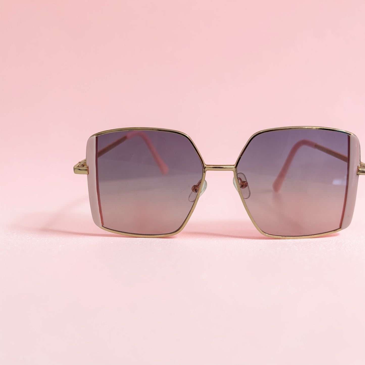 Pink European And American Style Large Frame Fashion Glasses
