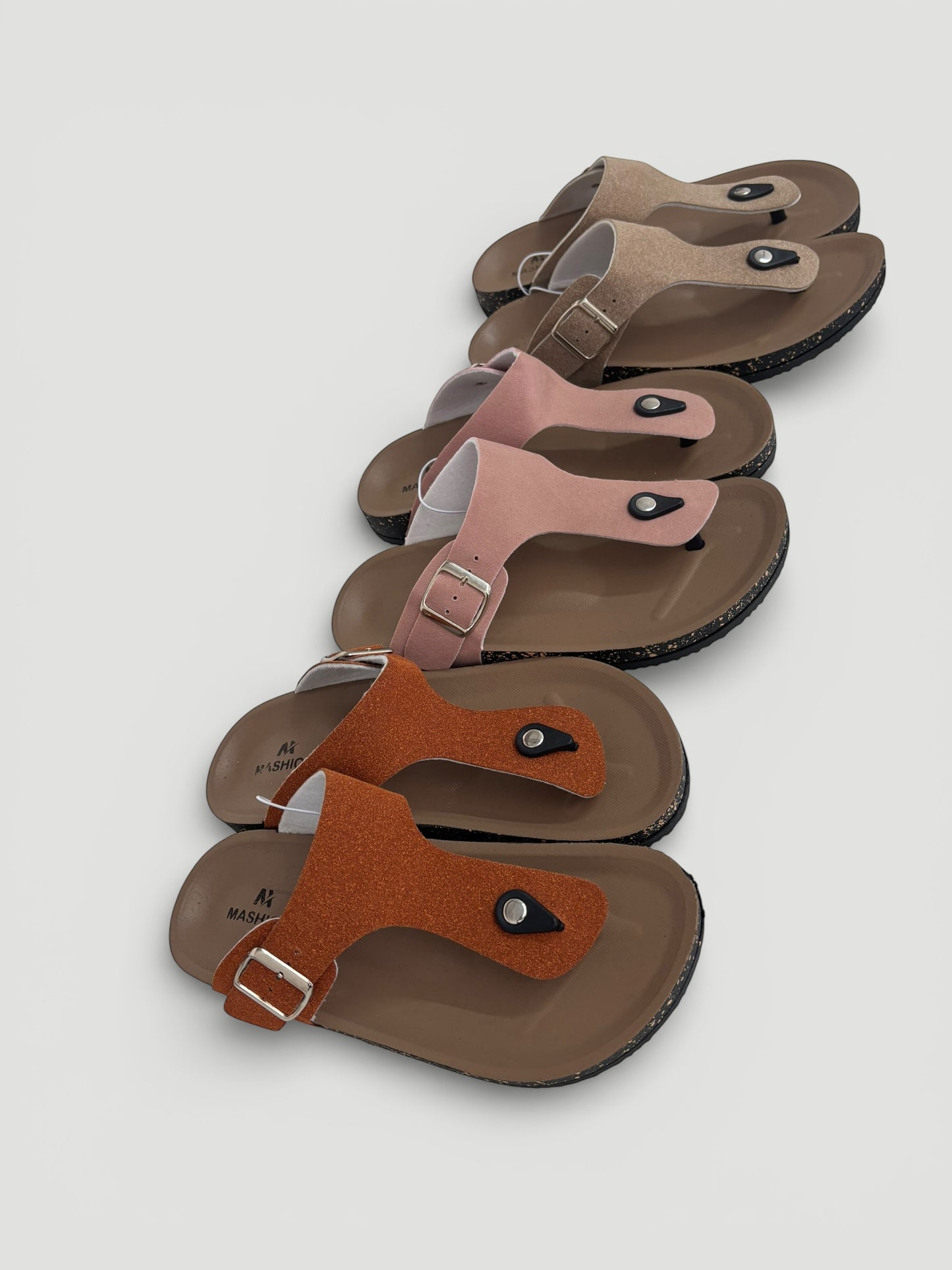 Women's Fashionable Casual Buckle Detail Post Toe Flatform Sandals