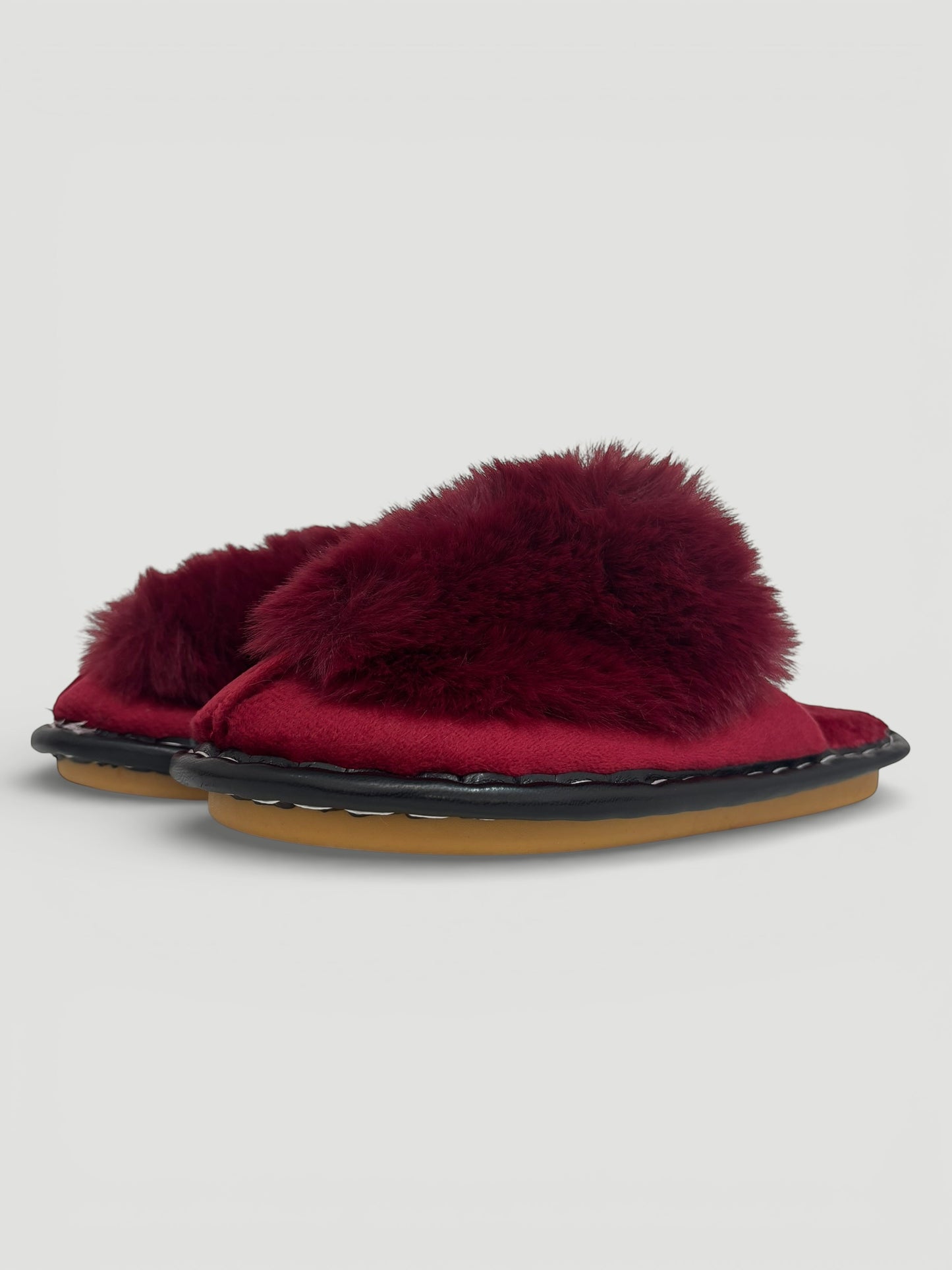 Casual Comfortable Solid Color Plush Slippers, Women Flats