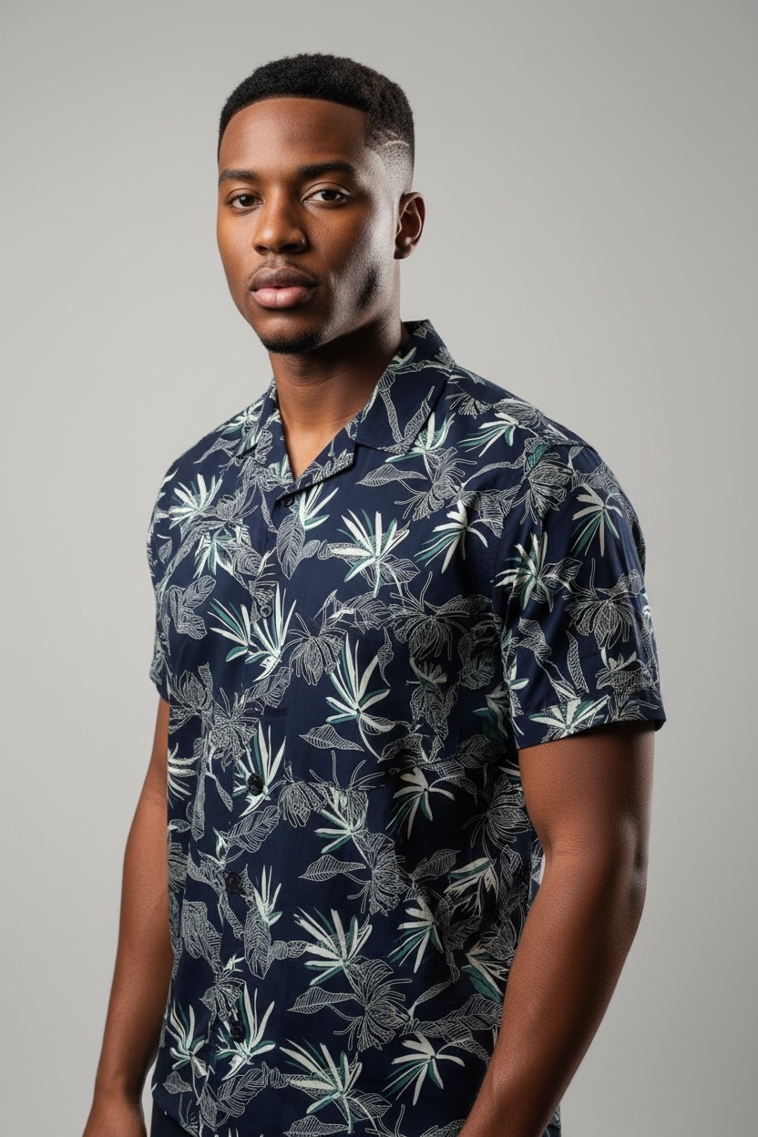 Manfinity Mode Men's Casual Short Sleeve Printed Shirt For Summer