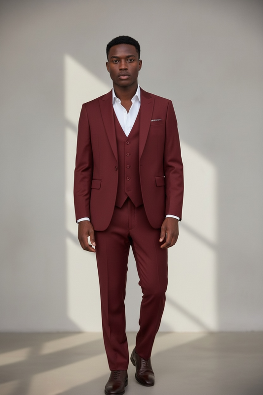 Red 3pc Men Suit