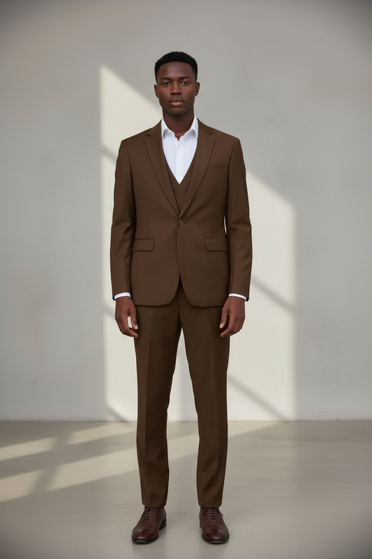 Brown 3pc Men Suit